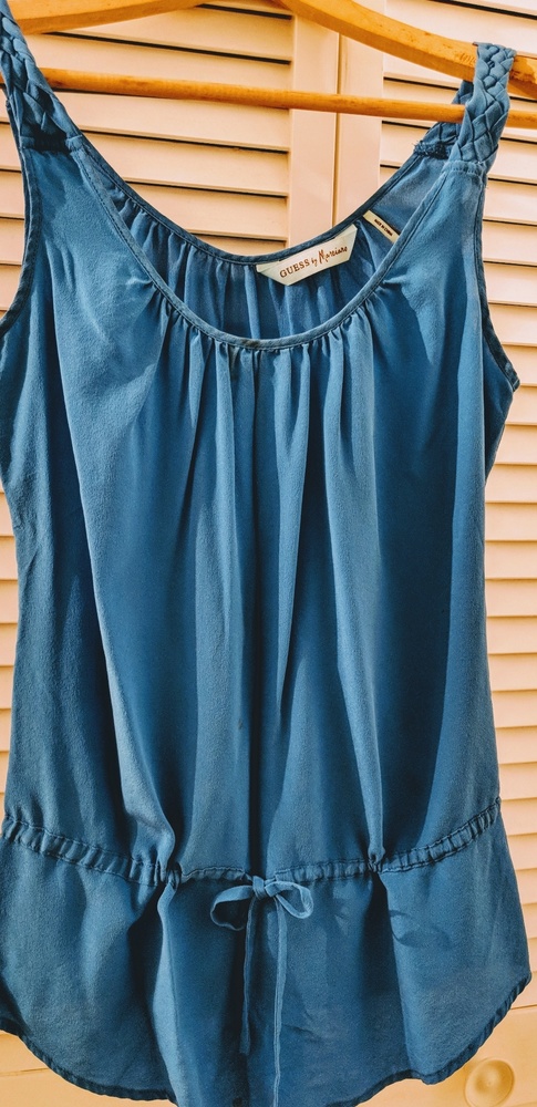 100% Silk Sapphire Blue Top